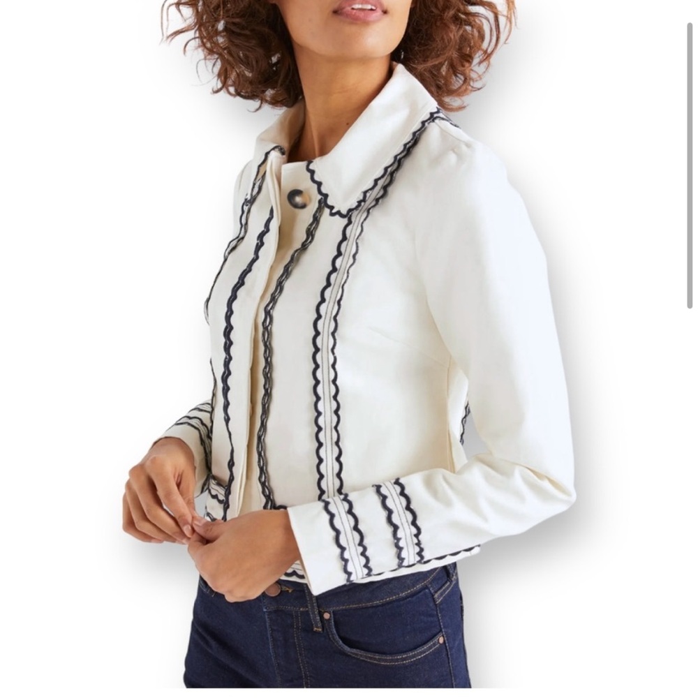 Boden Blue and White Blazer Elegant Suit Jacket - Picture 4 of 11